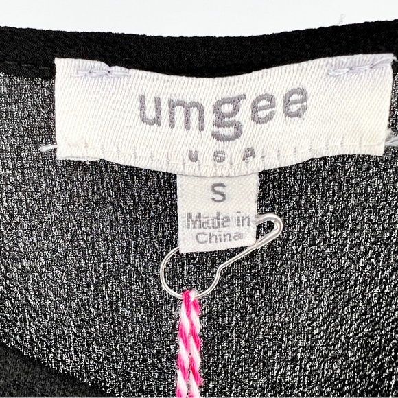 Umgee NWT Black Tie Front Tank Top Blouse Size Small Adjustable Spaghetti Straps - Picture 13 of 16